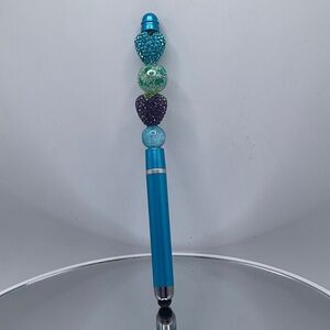 Blue and Green Beaded Stylus Pen
